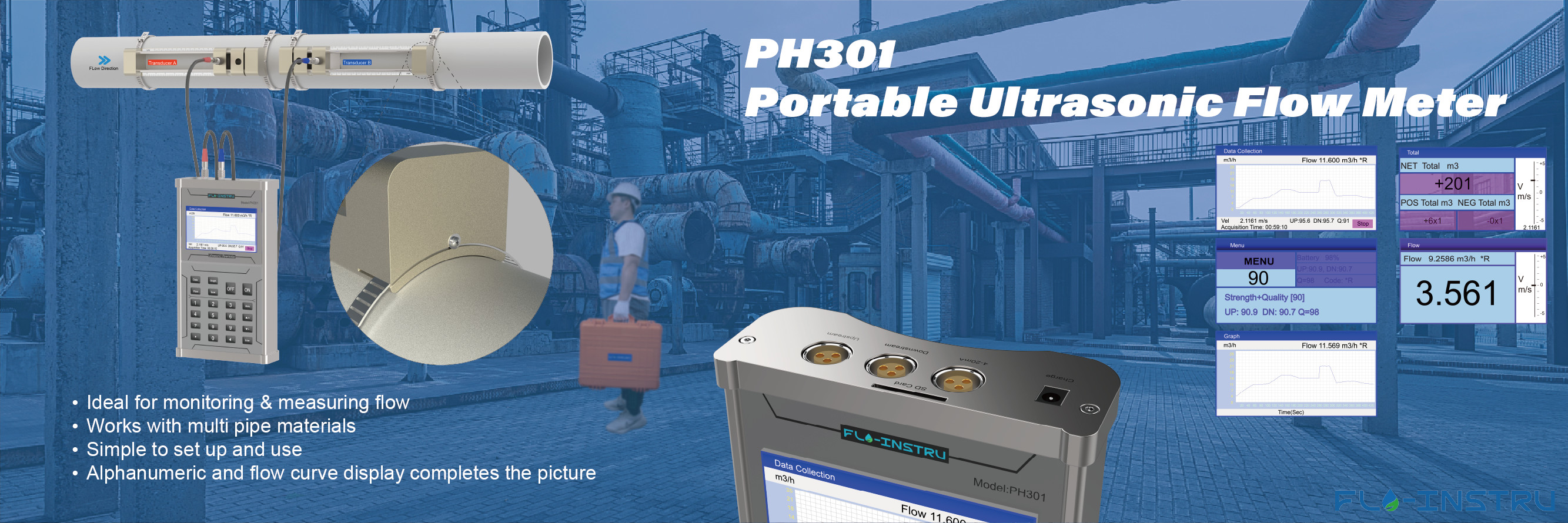 Качественный Струбцин-на ультразвуковом счетчике- расходомере Фабрика